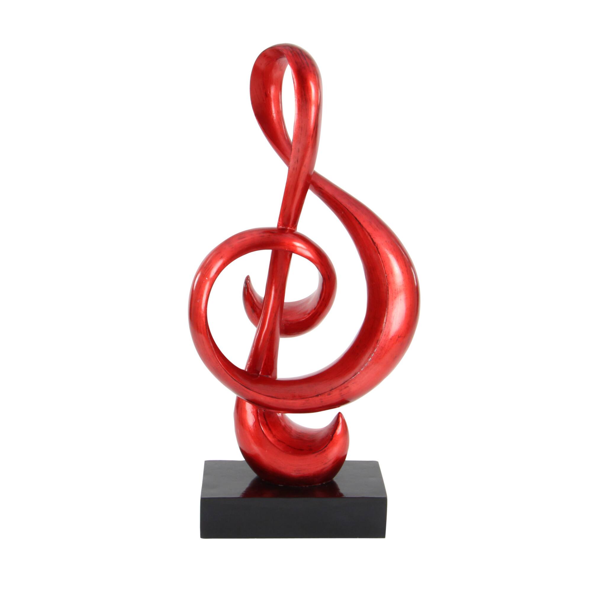 33" Red Polystone Contemporary Abstract Sculpture